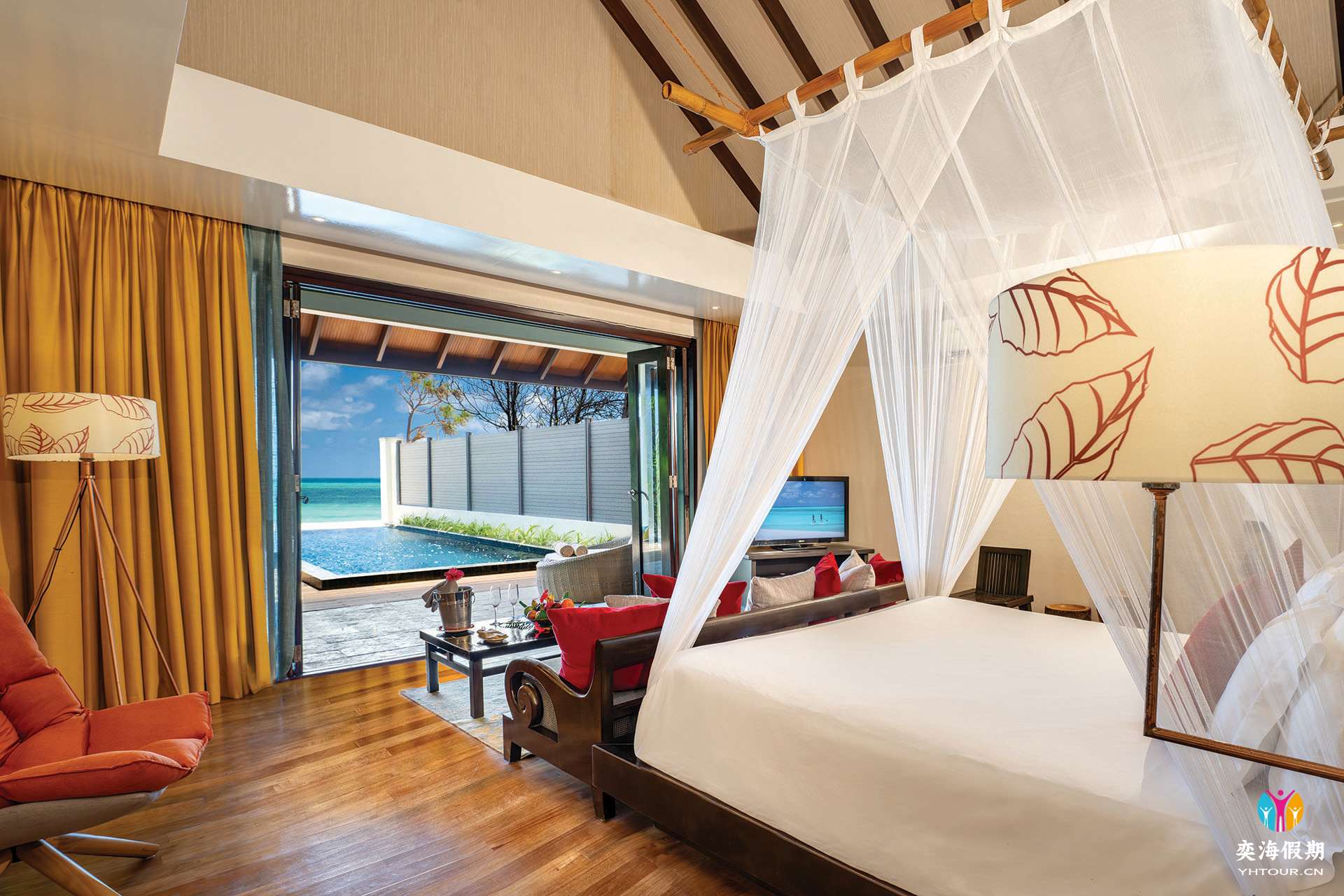 ATMOSPHERE KANIFUSHI MALDIVES - KANIFUSHI BEACH VILLA WITH POOL - VIEW FROM BEDROOM.jpg