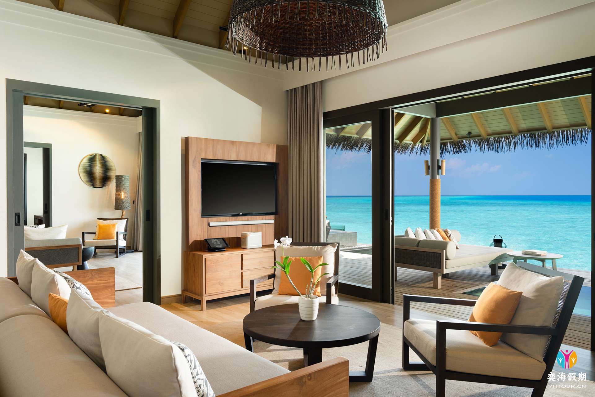 One Bedroom Over Water Pool Residence Living Room.JPG