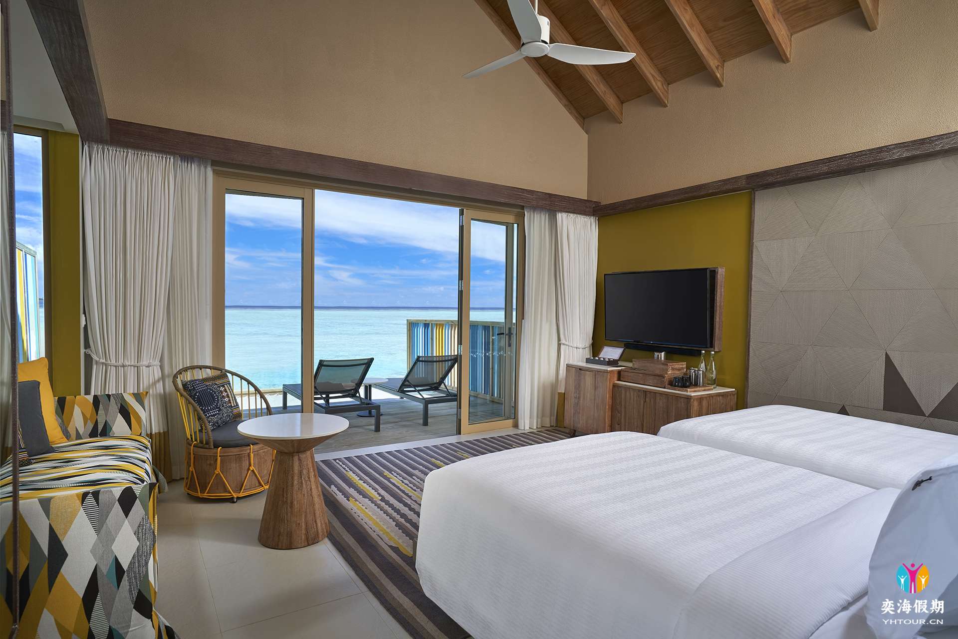 Hard Rock Hotel Maldives - Overwater Villa Twin - Bedroom.jpg